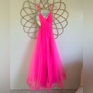 PromGirl Hot Pink Ball Gown Prom Dress